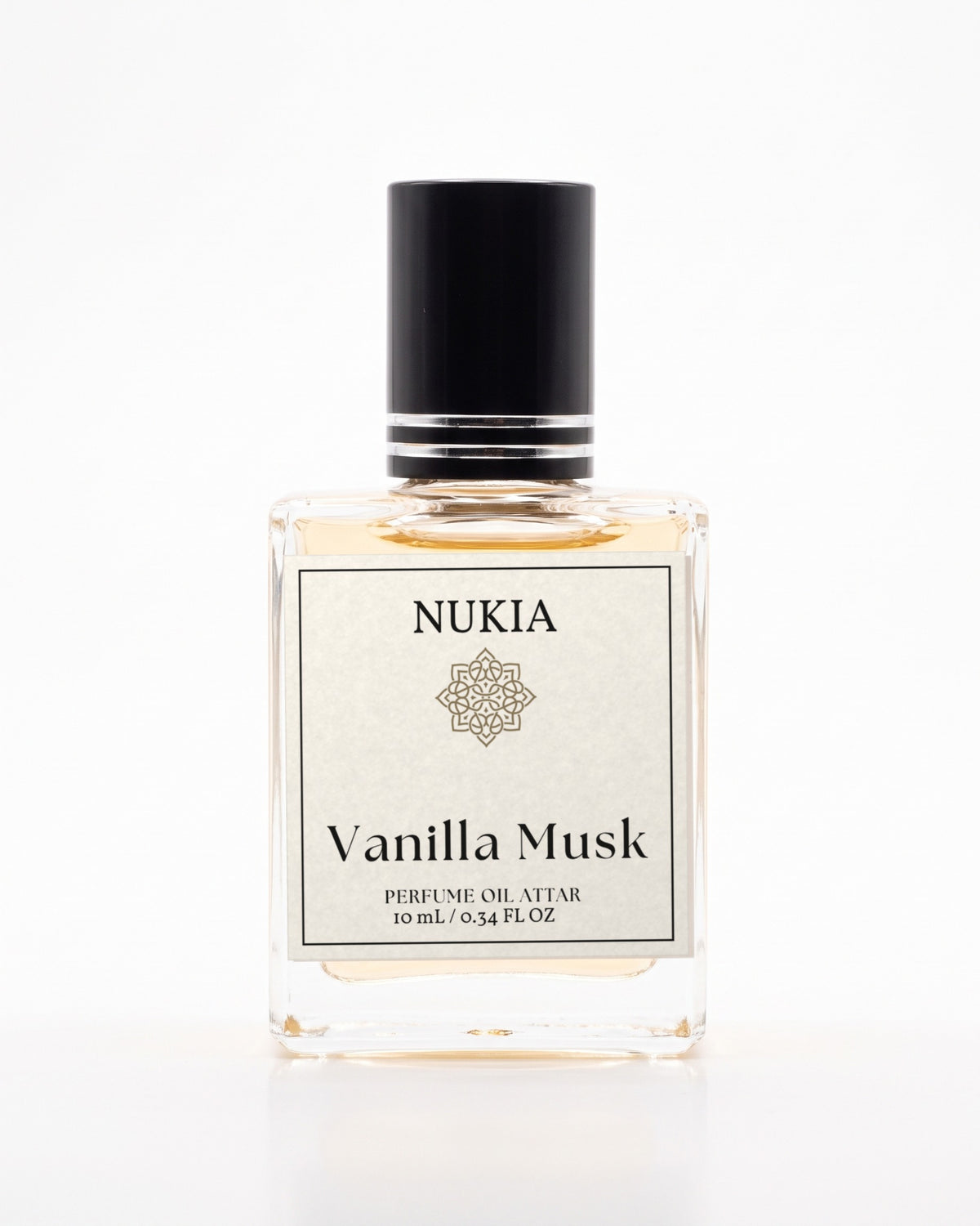 Vanilla Musk perfume oil, 10 mL bottle on white
