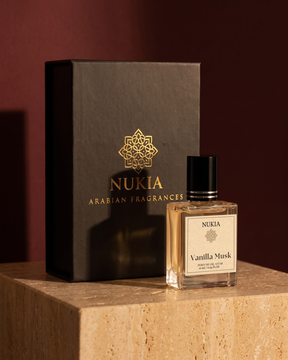 Vanilla Musk perfume oil with its black Nukia gift box
